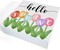Hello Spring Tulip Wooden Decorative Sign – Charming Home Décor Accent for Desk, Table, or Shelf (5 x 5 Inches)